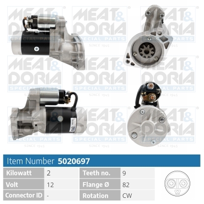 Meat Doria Startmotor / Starter 5020697