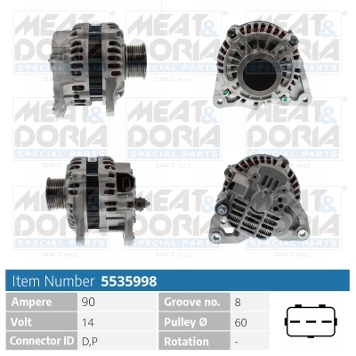 Meat Doria Dynamo / Alternator 5535998