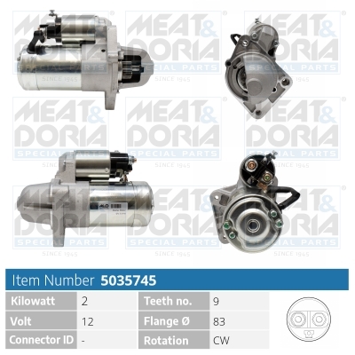 Meat Doria Startmotor / Starter 5035745