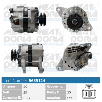 Meat Doria Alternator/Dynamo 5635124
