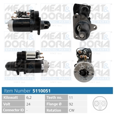 Meat Doria Startmotor / Starter 5110051