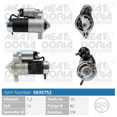 Meat Doria Startmotor / Starter 5035752