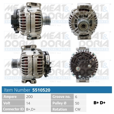 Meat Doria Alternator/Dynamo 5510520