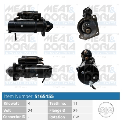 Meat Doria Startmotor / Starter 5165155
