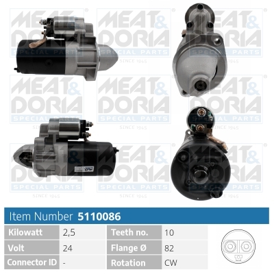 Meat Doria Startmotor / Starter 5110086