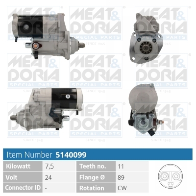 Meat Doria Startmotor / Starter 5140099