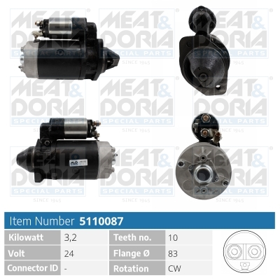 Meat Doria Startmotor / Starter 5110087