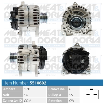 Meat Doria Alternator/Dynamo 5510602
