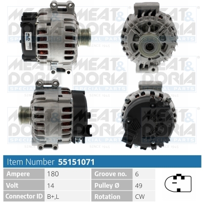 Meat Doria Alternator/Dynamo 55151071