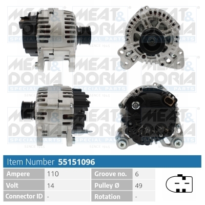 Meat Doria Dynamo / Alternator 55151096