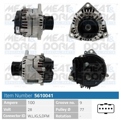 Meat Doria Dynamo / Alternator 5610041