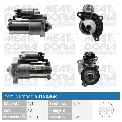 Meat Doria Startmotor / Starter 5015036R