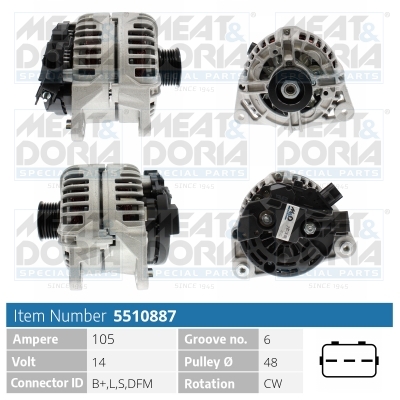 Meat Doria Alternator/Dynamo 5510887