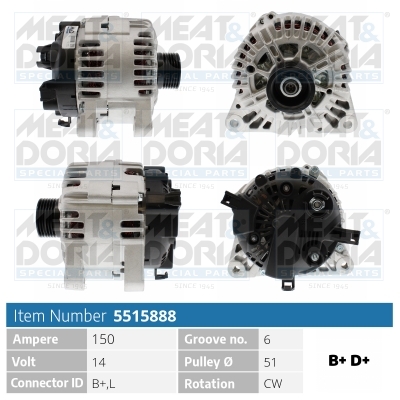 Meat Doria Alternator/Dynamo 5515888