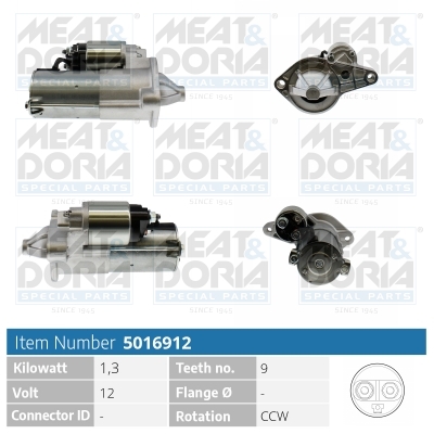 Meat Doria Startmotor / Starter 5016912