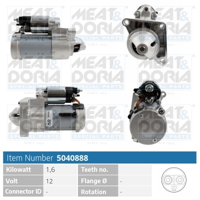 Meat Doria Startmotor / Starter 5040888