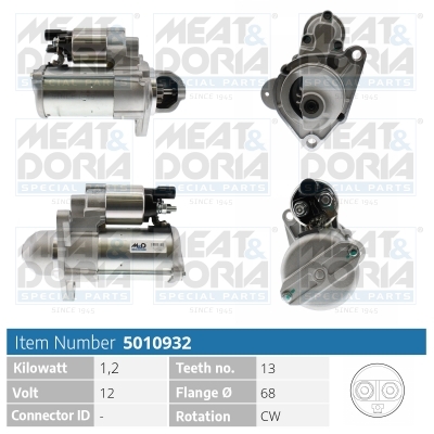 Meat Doria Startmotor / Starter 5010932