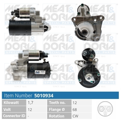 Meat Doria Startmotor / Starter 5010934