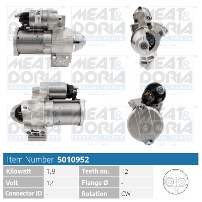 Meat Doria Startmotor / Starter 5010952