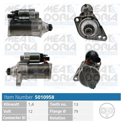 Meat Doria Startmotor / Starter 5010958
