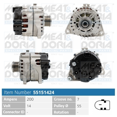 Meat Doria Dynamo / Alternator 55151424