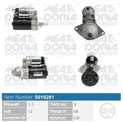 Meat Doria Startmotor / Starter 5010281
