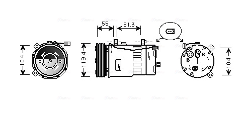 Ava Cooling Airco compressor AIAK003