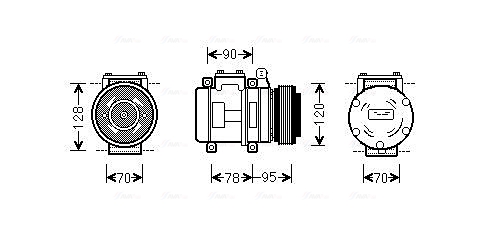 Ava Cooling Airco compressor AUAK028