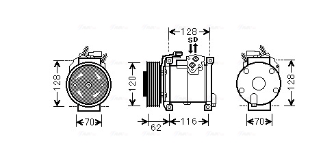 Ava Cooling Airco compressor CRAK109