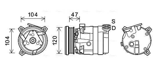 Ava Cooling Airco compressor CTAK054