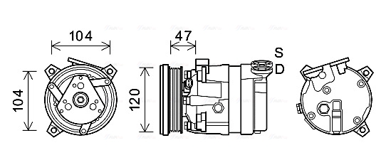 Ava Cooling Airco compressor CTK054