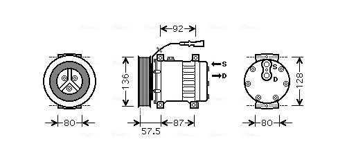 Ava Cooling Airco compressor DFAK033
