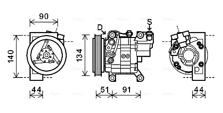 Ava Cooling Airco compressor DNK345