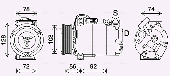 Ava Cooling Airco compressor FDK637