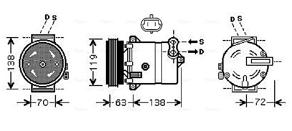 Ava Cooling Airco compressor FTAK334