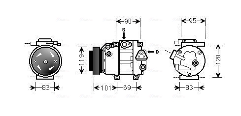 Ava Cooling Airco compressor HYAK237