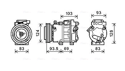 Ava Cooling Airco compressor HYAK238