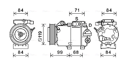 Ava Cooling Airco compressor HYK365
