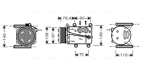 Ava Cooling Airco compressor JRAK034