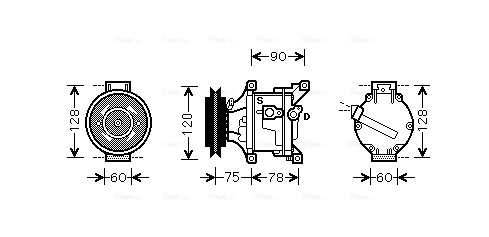 Ava Cooling Airco compressor KBAK001