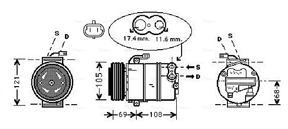 Ava Cooling Airco compressor OLK316