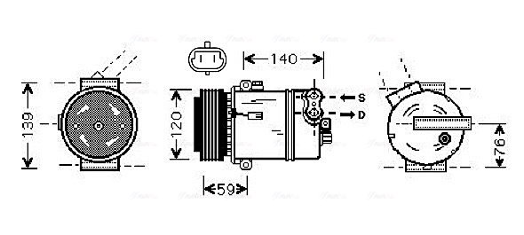 Ava Cooling Airco compressor OLK409