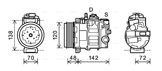 Ava Cooling Airco compressor PRAK064