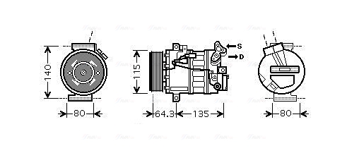 Ava Cooling Airco compressor RTAK394