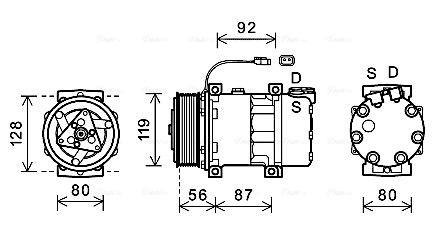 Ava Cooling Airco compressor SCAK033
