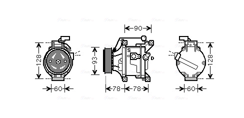 Ava Cooling Airco compressor TOAK443