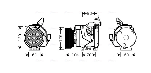 Ava Cooling Airco compressor TOK437