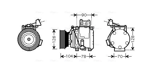 Ava Cooling Airco compressor TOK466