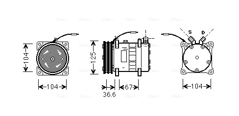 Ava Cooling Airco compressor UVAK070