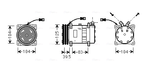 Ava Cooling Airco compressor UVAK075